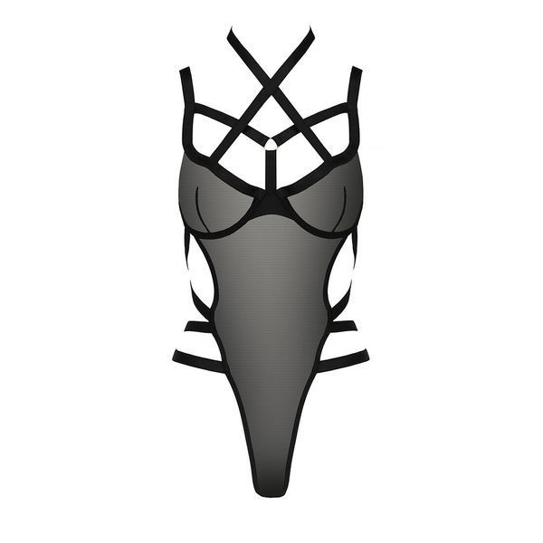 Боди-монокини Passion Exclusive HAGAR BODY S/M, black PS24702 фото