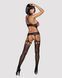 Бодистокинг Obsessive Bodystocking G313 S/M/L, шнуровка, геометрический декор SO7237 фото 4