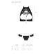 Комплект, открытый топ и трусики из эко-кожи с люверсами Passion MALWIA SET with Open Bra S/M, black SO5769 фото 5