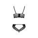 Комплект из эко-кожи с кружевом Passion LOONA SET L/XL, black, бра и трусики SO5361 фото 6