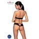 Комплект, открытый топ и трусики из эко-кожи с люверсами Passion MALWIA SET with Open Bra S/M, black SO5769 фото 2