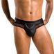 Мужские трусы с цепочкой Passion 030 SLIP TOM S/M Black, экокожа, открытые ягодицы SO7562 фото 1