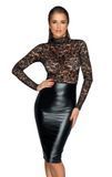 Платье с кружевным топом Noir Handmade F228 Midi dress with soft lace top, M, мокрый эффект SX0092 фото