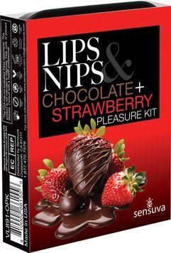 Подарочный набор Sensuva Lips & Nips Pleasure Kit - Chocolate Strawberry 2 x 4г SX2597 фото