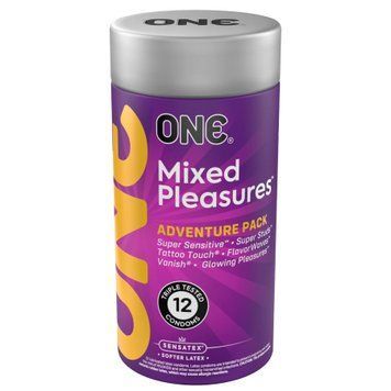 Презервативы ONE Mixed Pleasures, 12 шт, 6 видов, подарочная упаковка-тубус SX0788 фото