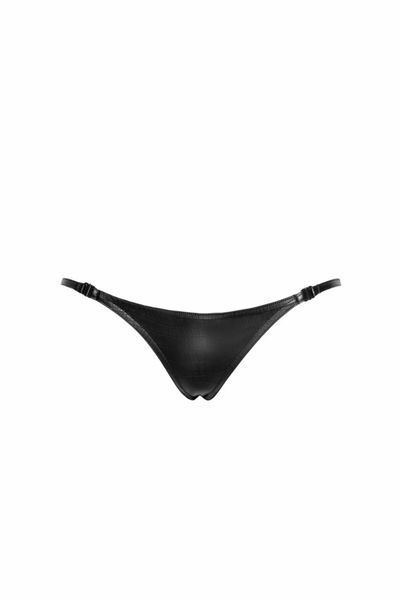 Трусики-стринги Noir Handmade P012 Wild, M, под латекс, крокодиловый принт, застежки по бокам SX0340 фото