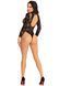 Боди Leg Avenue High neck lace bodysuit, One Size, черное, длинный рукав, стринги, цветочный рисунок SX1083 фото 5