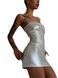Мини-платье D&A, M, white, nylon-lycra открытые плечи с молнией на всю длину SX1241 фото 3