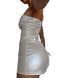Мини-платье D&A, M, white, nylon-lycra открытые плечи с молнией на всю длину SX1241 фото 4