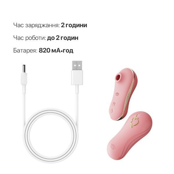 Набор 2в1 Zalo &mdash; UNICORN Pink, виброяйцо + вакуумный стимулятор SO6684 фото
