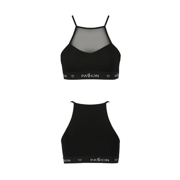 Спортивный топ с прозрачной вставкой Passion PS006 TOP XL, black SO4242 фото