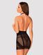 Напівпрозора сорочка з відкритими грудьми Obsessive Lacrisia chemise XL/2XL, чорна, з чокером SO7288 фото 2