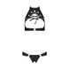Комплект відкритий топ та трусики з екошкіри з люверсами Passion MALWIA SET OpenBra XXL/XXXL, black SO5770 фото 3