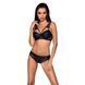 Комплект из эко-кожи с кружевом Passion LOONA SET S/M, black, бра и трусики SO5362 фото 1