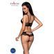 Комплект из эко-кожи с кружевом Passion LOONA SET S/M, black, бра и трусики SO5362 фото 2