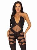 Бодістокінг Leg Avenue Illusion halter bodystocking One size Black, доступ SO8619 фото