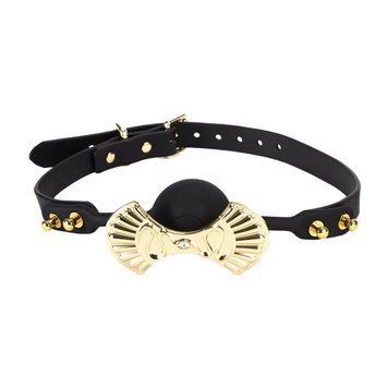 Роскошный силиконовый кляп Zalo Silicone Ball Gag Black, кристалл Swarovski, кожаный ремешок SO8229 фото