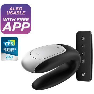 Смарт-вибратор для пар Satisfyer Double Fun (Black) с пультом ДУ SO5058 фото