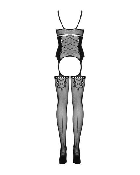 Бодістокінг Obsessive Bodystocking G314 S/M/L, імітація корсета та корсетної шнурівки SO7239 фото