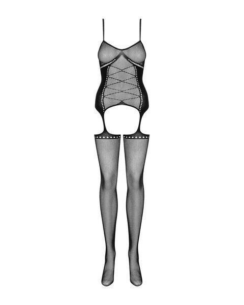 Бодістокінг Obsessive Bodystocking G314 S/M/L, імітація корсета та корсетної шнурівки SO7239 фото