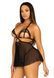 Сорочка бебі-дол з відкритими чашками Leg Avenue Lace and mesh babydoll & panty Black L, стринги SO9165 фото 6