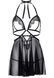Сорочка бебі-дол з відкритими чашками Leg Avenue Lace and mesh babydoll & panty Black L, стринги SO9165 фото 3