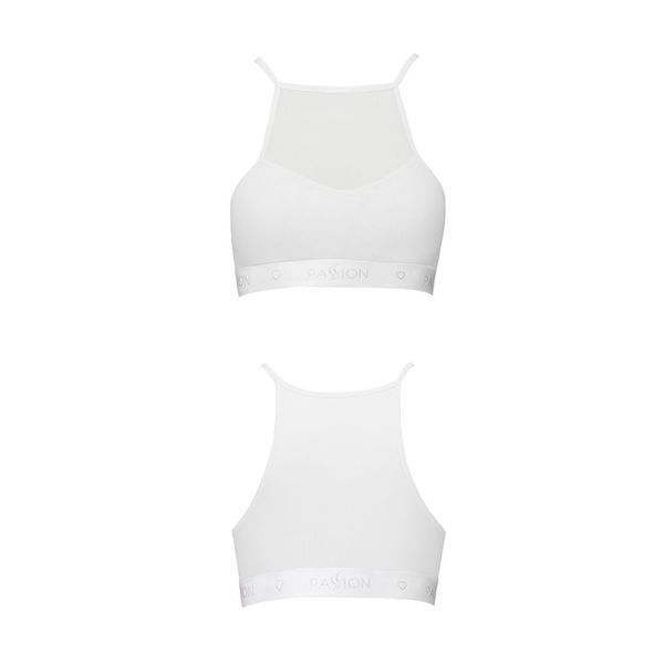 Спортивный топ с прозрачной вставкой Passion PS006 TOP L, white SO4243 фото