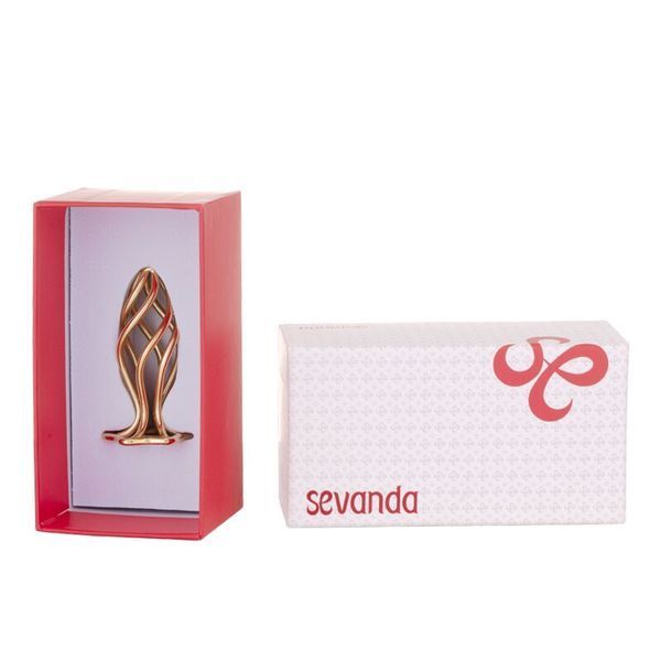 Анальная пробка LOCKINK SEVANDA Hollow Spiral Golden Metal Anal Plug - S size SX0882 фото