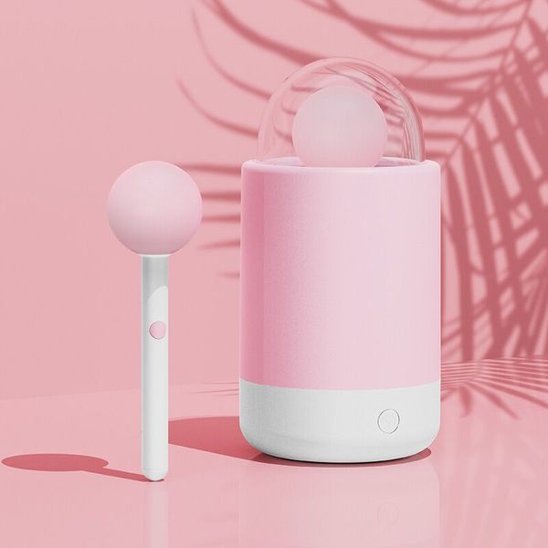Вібратор-цукерка на паличці KISSTOY Pink Pop, зарядний кейс-нічник, 10 режимів вібрації SO9989 фото