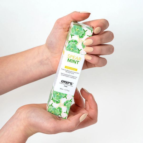Массажное масло EXSENS Organic Spear Mint 50мл разогревающее, без сахара, без парабенов, съедобное SO2380 фото