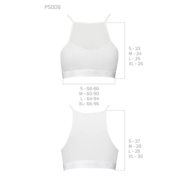 Спортивный топ с прозрачной вставкой Passion PS006 TOP L, white SO4243 фото