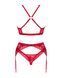 Комплект белья Obsessive Lacelove cupless 3pcs set XS/S Red, бюстгальтер, стринги, пояс для чулок SO8655 фото 4