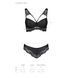 Комплект из эко-кожи с кружевом Passion LOONA SET XXL/XXXL, black, бра и трусики SO5363 фото 7