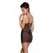 Сорочка с вырезами на груди, стринги Passion LOVELIA CHEMISE L/XL, black SO4759 фото 2