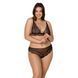 Комплект белья Passion AMBERLY SET 6XL/7XL black, лиф, трусики бразилиана, люрексовая нить SO7056 фото 1