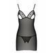 Сорочка с вырезами на груди, стринги Passion LOVELIA CHEMISE L/XL, black SO4759 фото 5