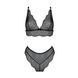 Комплект белья Passion AMBERLY SET 6XL/7XL black, лиф, трусики бразилиана, люрексовая нить SO7056 фото 3