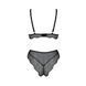 Комплект белья Passion AMBERLY SET 6XL/7XL black, лиф, трусики бразилиана, люрексовая нить SO7056 фото 4