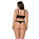 Комплект з екошкіри Passion MALWIA BIKINI 6XL/7XL black, з люверсами та ремінцями, бра, трусики SO7097 фото 2