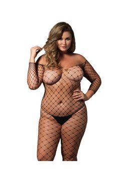 Бодистокинг Leg Avenue Off the shoulder bodystocking Black Queen Size SX1085 фото