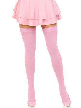 Щільні непрозорі панчохи Leg Avenue Opaque Nylon Thigh Highs Pink, One Size SX1711 фото