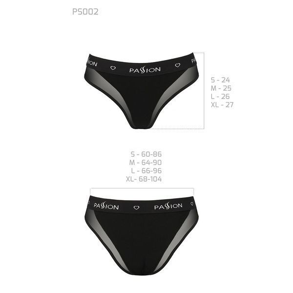 Трусики з прозорою вставкою Passion PS002 PANTIES XL, black SO4194 фото