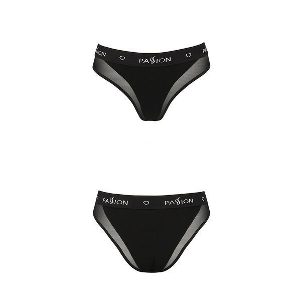 Трусики з прозорою вставкою Passion PS002 PANTIES XL, black SO4194 фото