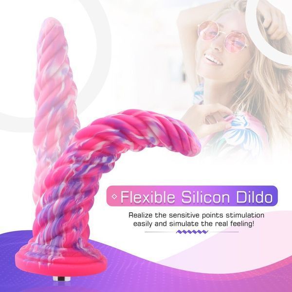 Фантазийный фаллоимитатор 10.12&Prime; для секс-машин Hismith Silicone Dildo rose Monster Series, KlicLok SO6215 фото