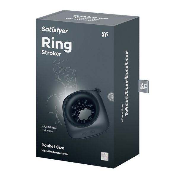 Мастурбатор Satisfyer Ring Stroker, 12 режимов вибрации, универсальный, компактный SX0565 фото