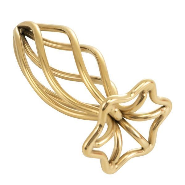 Анальная пробка LOCKINK SEVANDA Hollow Spiral Golden Metal Anal Plug - M size SX0883 фото