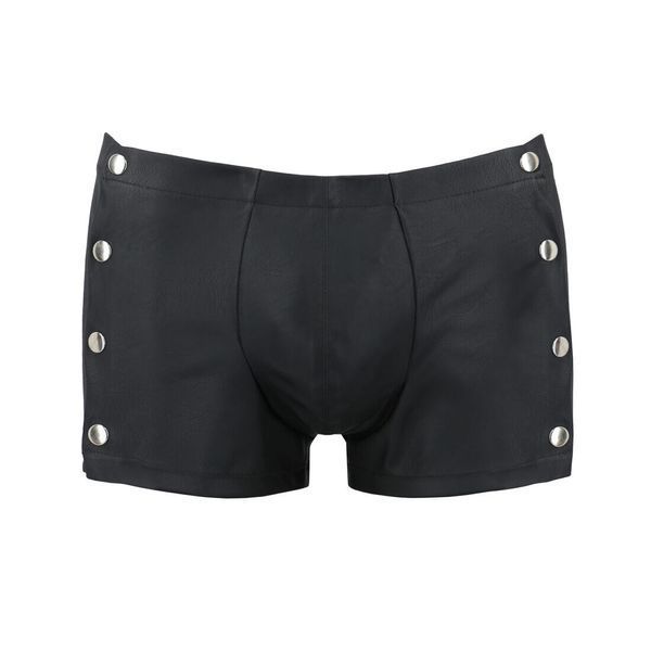 Мужские кожаные боксеры с заклепками Passion 048 SHORT DAVID L/XL Black SO7615 фото