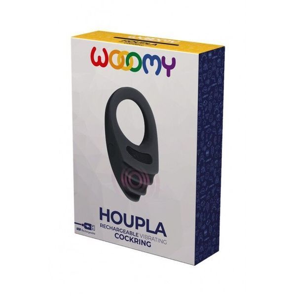 Эрекционное виброкольцо Wooomy Houpla, 10 режимов вибрации, диаметр 3 см SO7439 фото