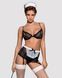 Эротический костюм горничной Obsessive Maidme set 5pcs S/M, бюстгальтер, пояс с фартуком, чулки SO7290 фото 1
