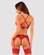 Комплект белья Obsessive Lacelove cupless 3-pcs set M/L Red, бюстгальтер, стринги, пояс для чулок SO8656 фото 2